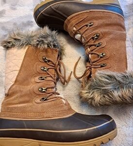 SALE Khombu Nordic 2 Brown Suede With Faux Fur